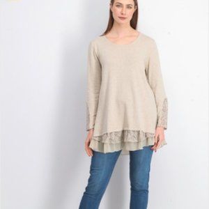 Style & Co Women's Lace-Trim Sweater Hammock Heath